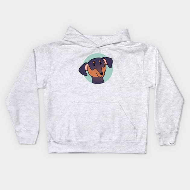 Miniature Pinscher Kids Hoodie by Abbilaura